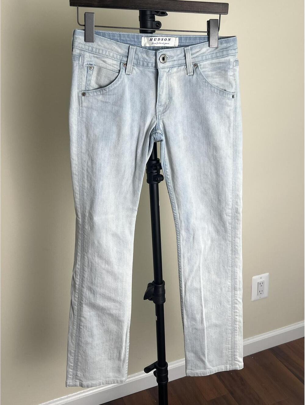 Hudson Jeans Womens Low Rise Skinny Light Wash Y2K Style Denim Pants Size 28